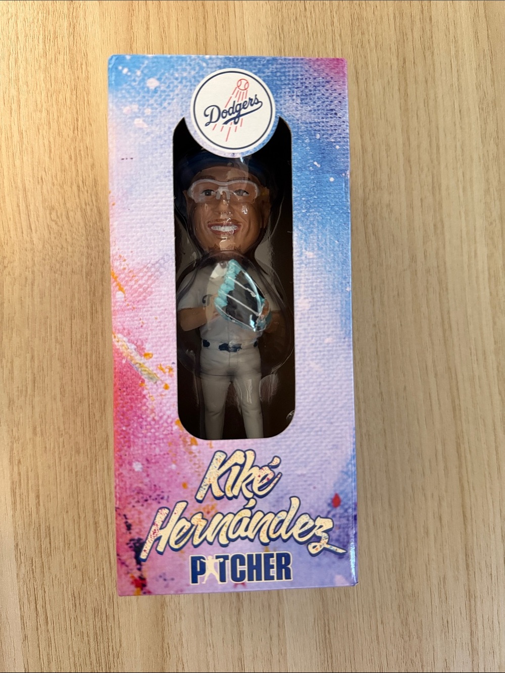 NIKA Kike Hernández Dodgers Pitcher Bobblehead - Blue, White, Pink